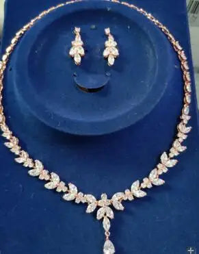 Emmaya Exquisite Jewelry Sets  Cubic Zircon Stud Earrings & Necklace