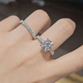 925 sterling silver single high-end moissanite oval ring