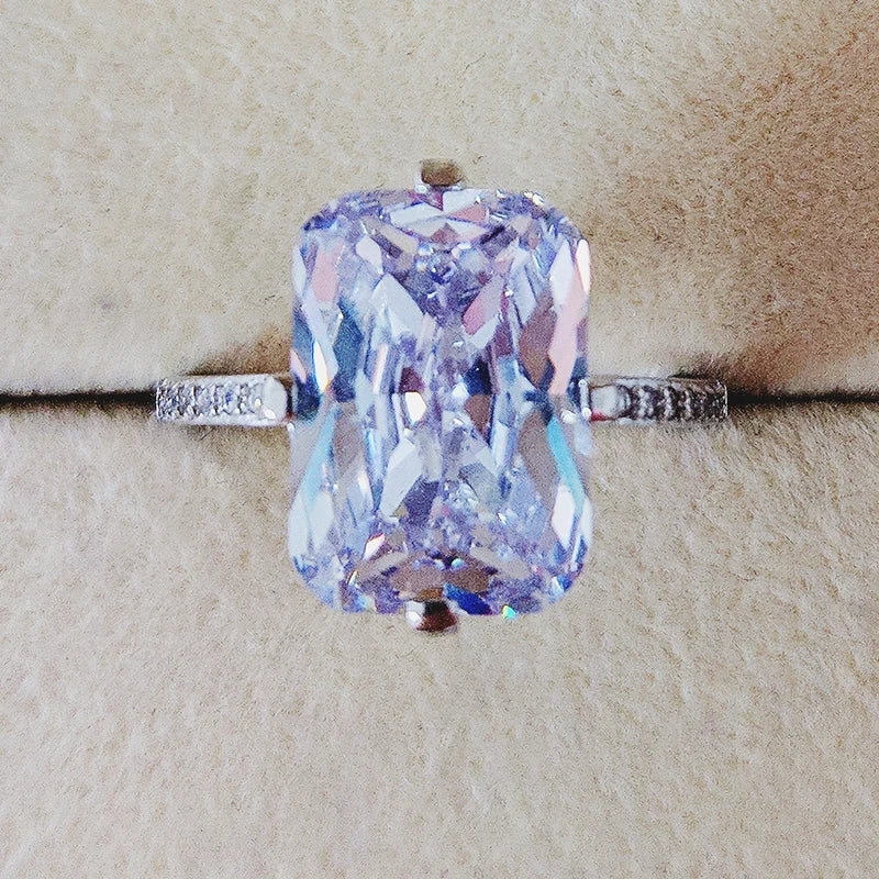 Luxury 925 Sterling SILVER Oval Square Simulated Diamond Rings
