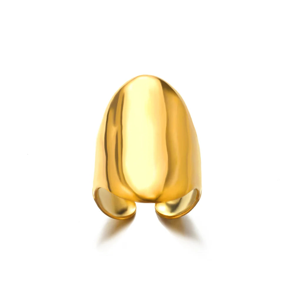 Stainless Steel Rings for Women Gold Color Multilayer Geometric Open Ring Vintage