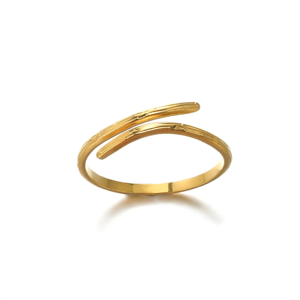 Stainless Steel Rings for Women Gold Color Multilayer Geometric Open Ring Vintage