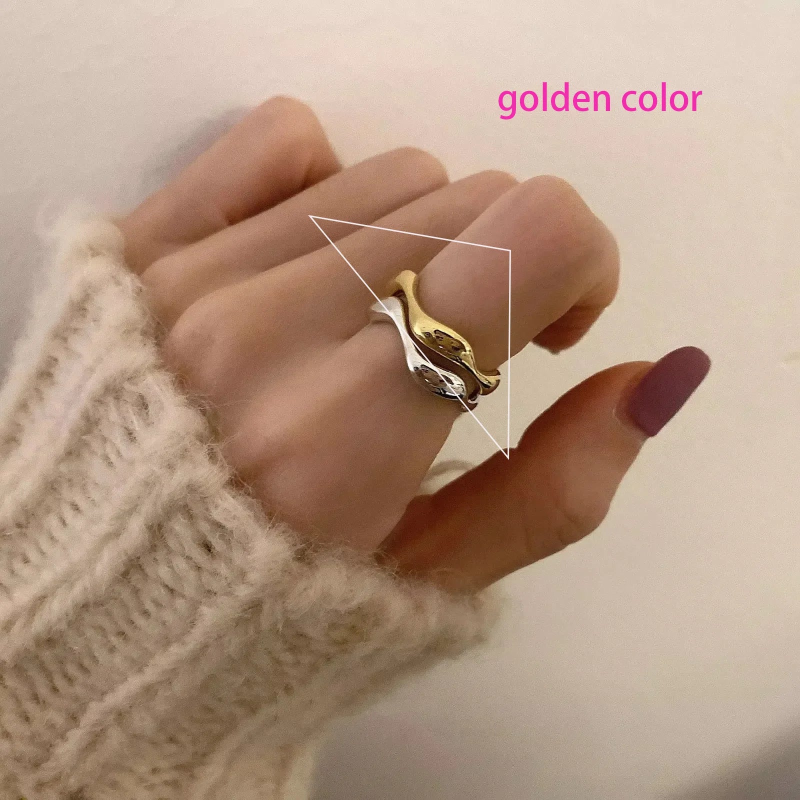 925 Sterling Silver Irregular Ring for Women Geometry Versatile Minimalism