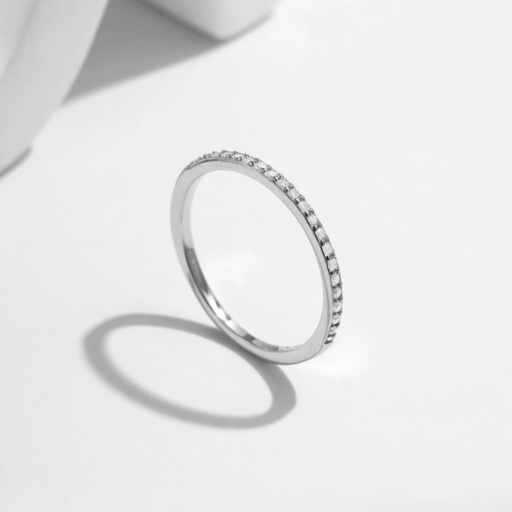 Eternity Moissanite Ring 925 Sterling Silver Sparkling