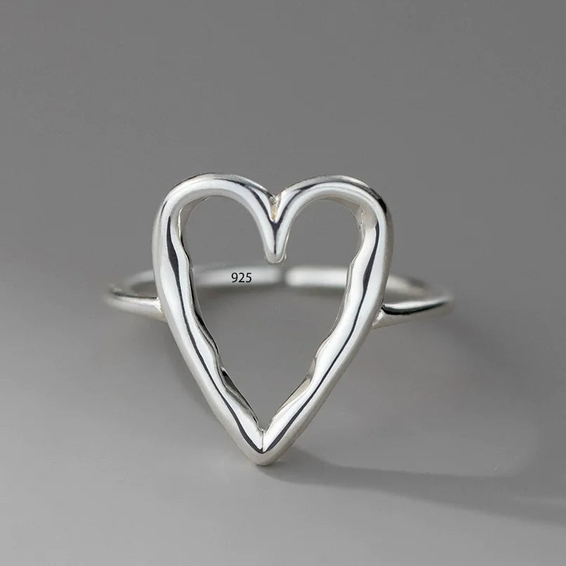 925 Sterling Silver Irregular Ring for Women Geometry Versatile Minimalism