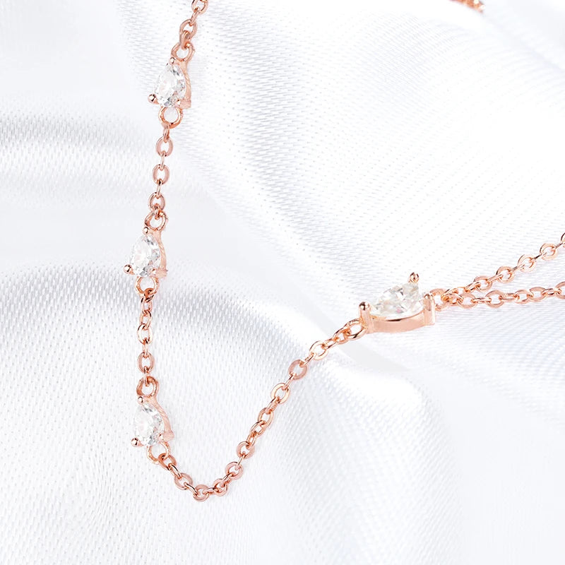 Moissanite Luxury Chain Lab Diamond S925 Sterling Silver Plated 18K Jewelry
