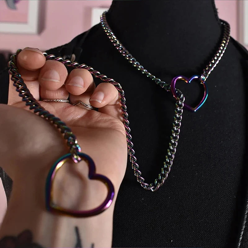 Heart O-ring Slip Chain For Women Y-Necklace