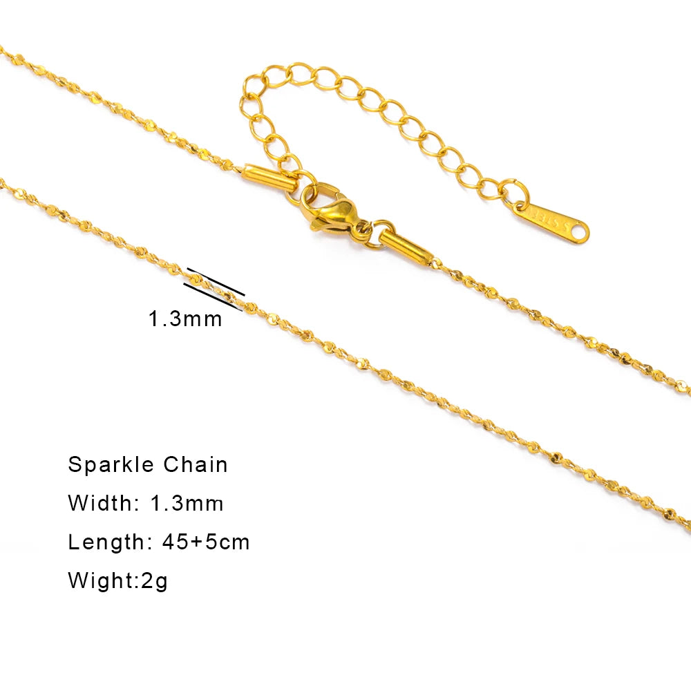 Gold Color Chain Necklace Women Minimalist Cuban Paperclip