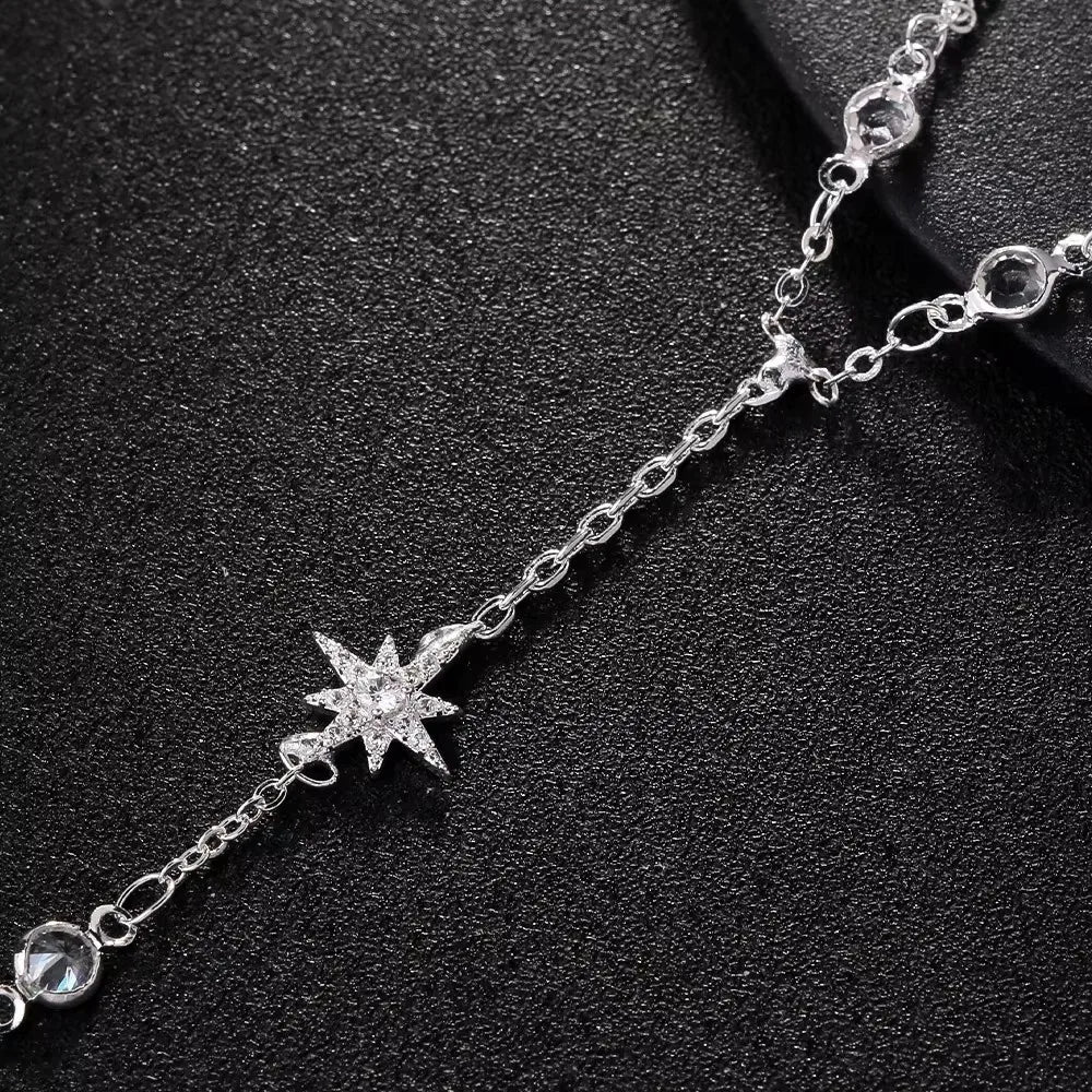 Shiny Six-pointed Star Finger Mitten Bracelet