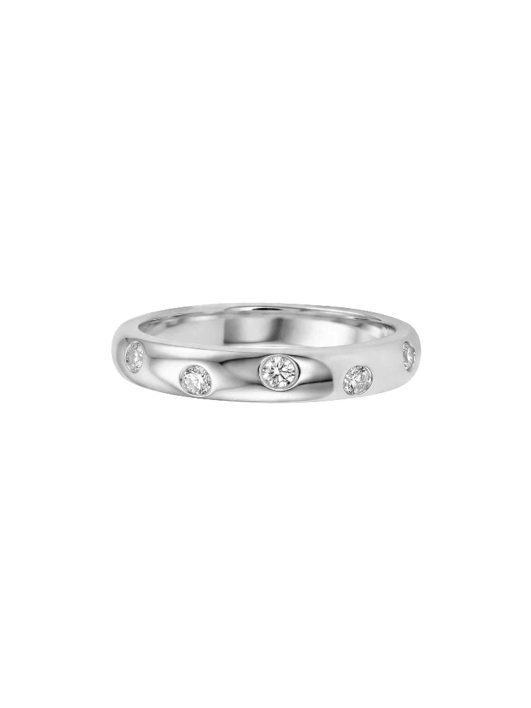 0.03CT Round Moissanite Diamond  Rings 925 Sterling Silver