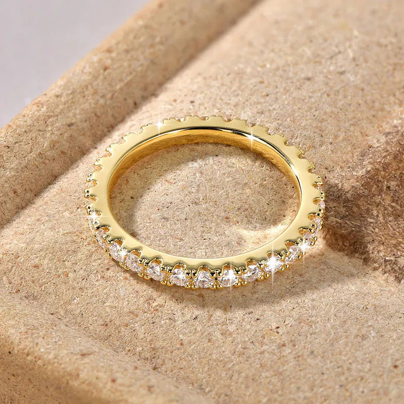 14k Gold Filled Lab Created 2mm Moissanite Eternity Ring