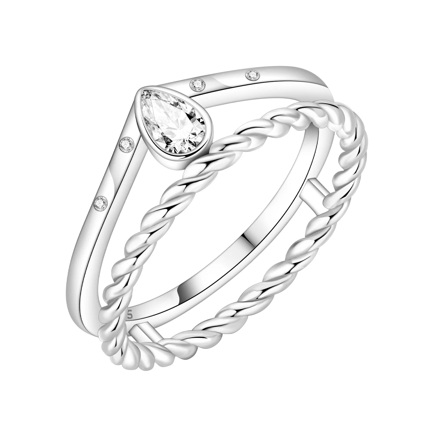 Original 925 Sterling Silver Simple Colorful Zircon
