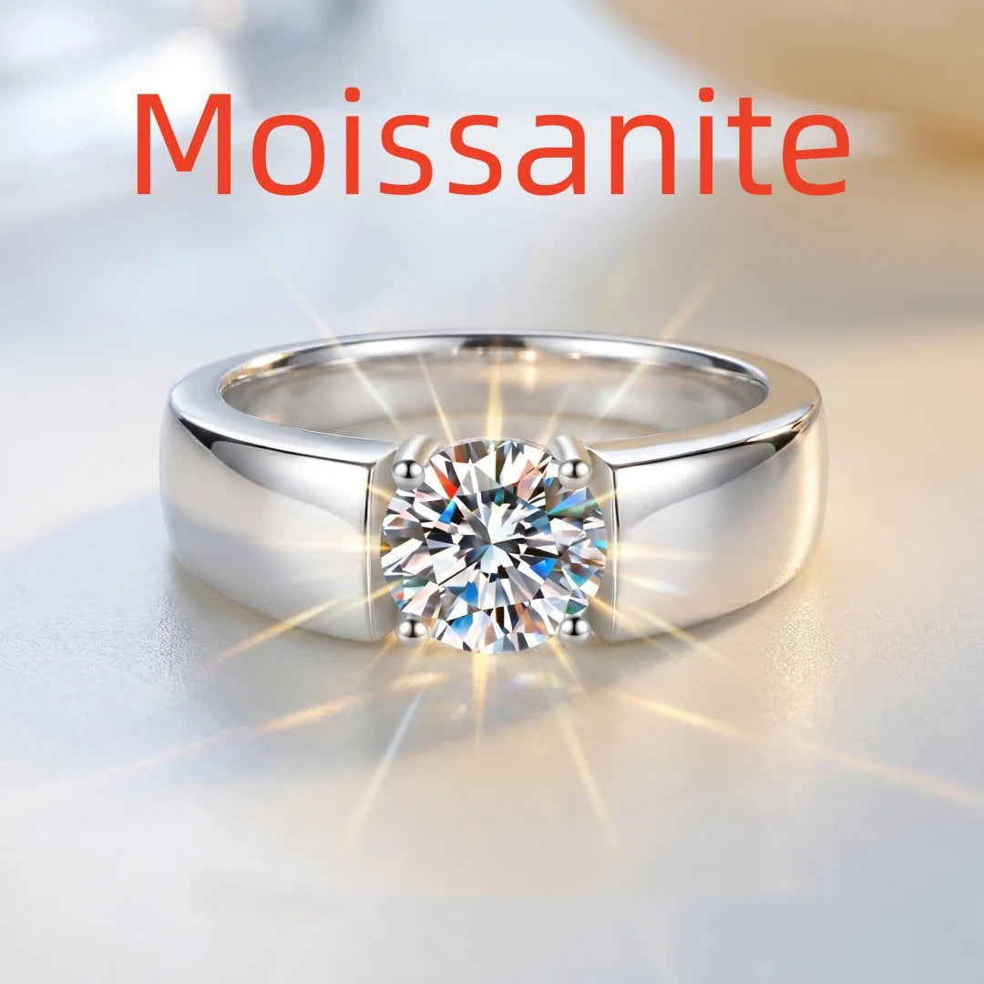 Moissanite Ring For Women 925 Silver Stone