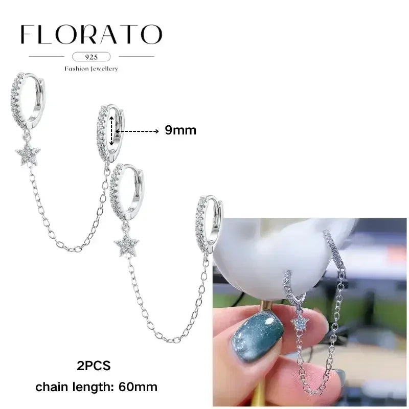 Earrings Chain Tassel Pendant Zircon
