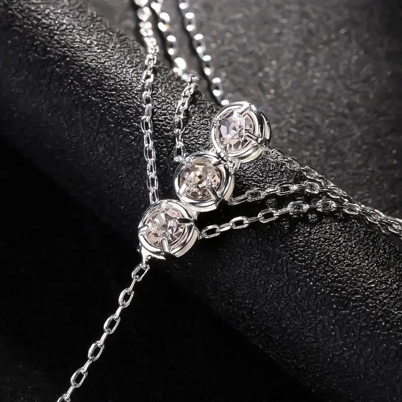 Ring Bracelet  14k Gold Plated Dainty Finger Dainty Slave Bracelets Cubic Zircon
