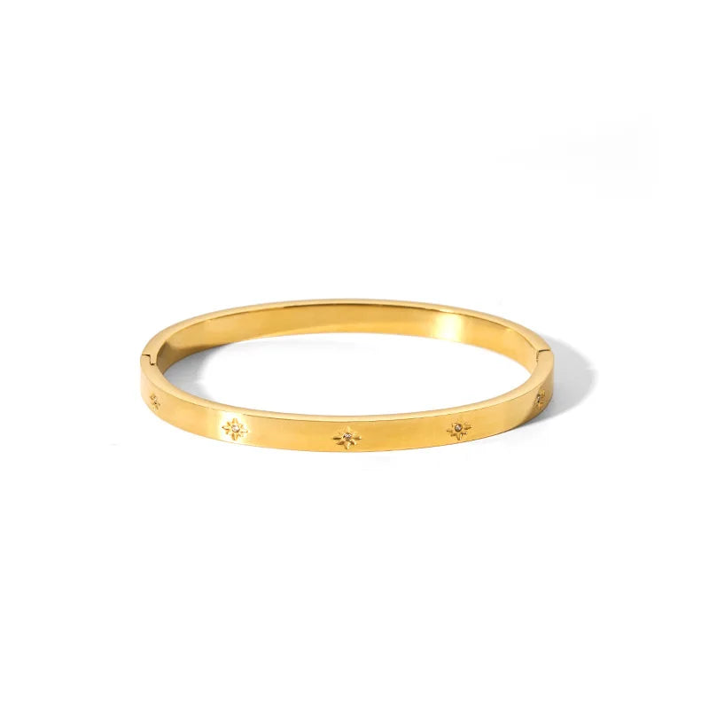 Waterproof Cubic Zirconia Bangles Stainless Steel Bracelets Tarnish Free  Jewelry for Women