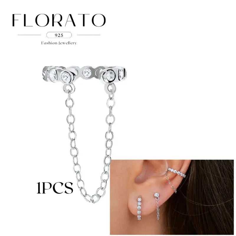 Earrings Chain Tassel Pendant Zircon