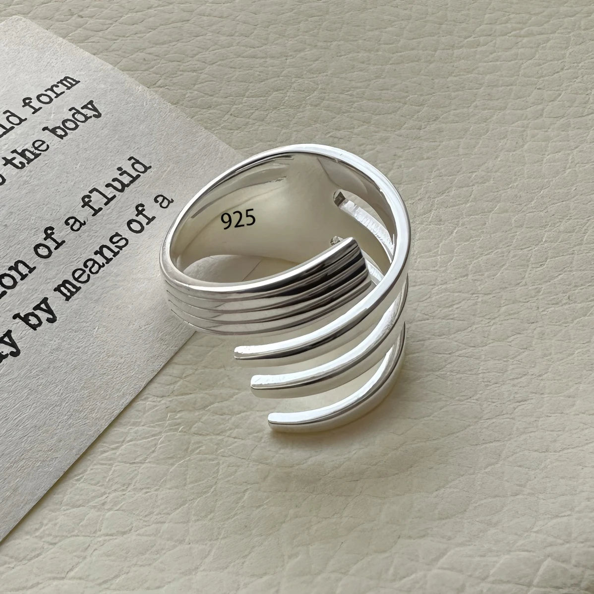 925 Sterling Silver Irregular Ring for Women Geometry Versatile Minimalism