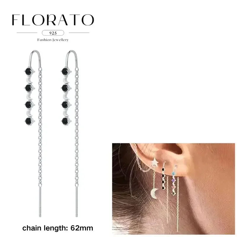 Earrings Chain Tassel Pendant Zircon
