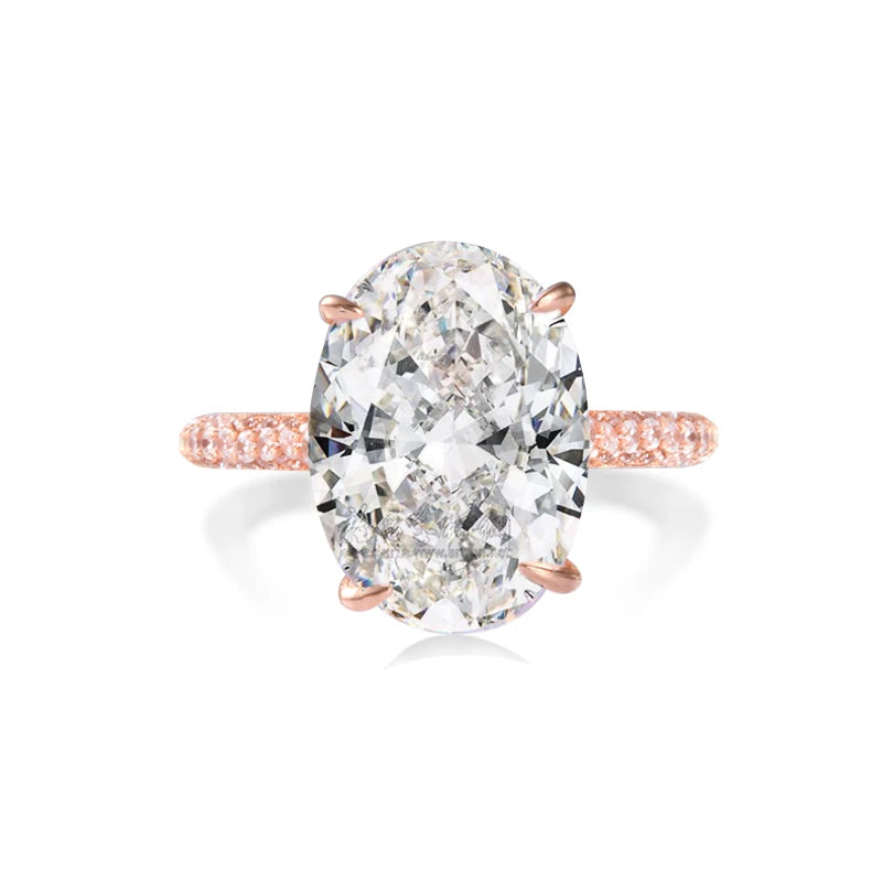 Luxury 925 Sterling SILVER Oval Square Simulated Diamond Rings