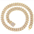 Iced Out Cuban Link Chain 14MM Prong Rhombus Diamond Cuban Chain