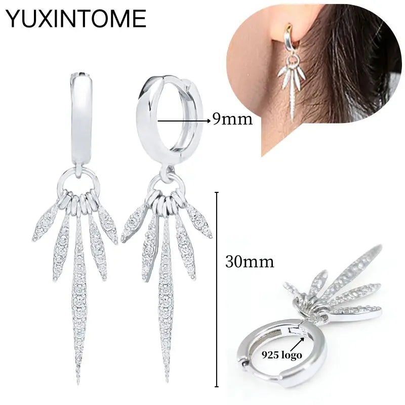Sterling Silver White Crystal Earrings