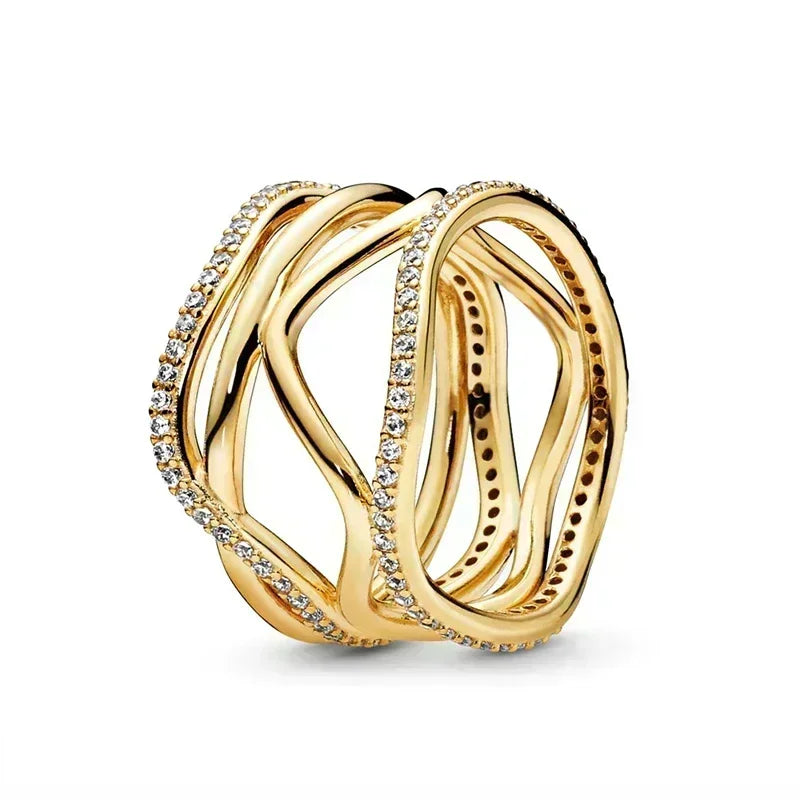 925 sterling silver exquisite gold series ring