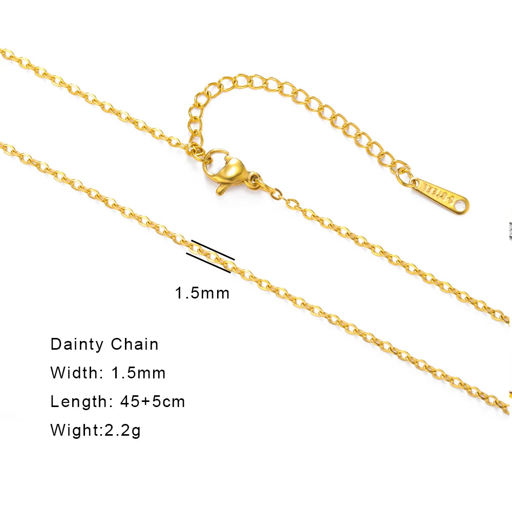 Gold Color Chain Necklace Women Minimalist Cuban Paperclip