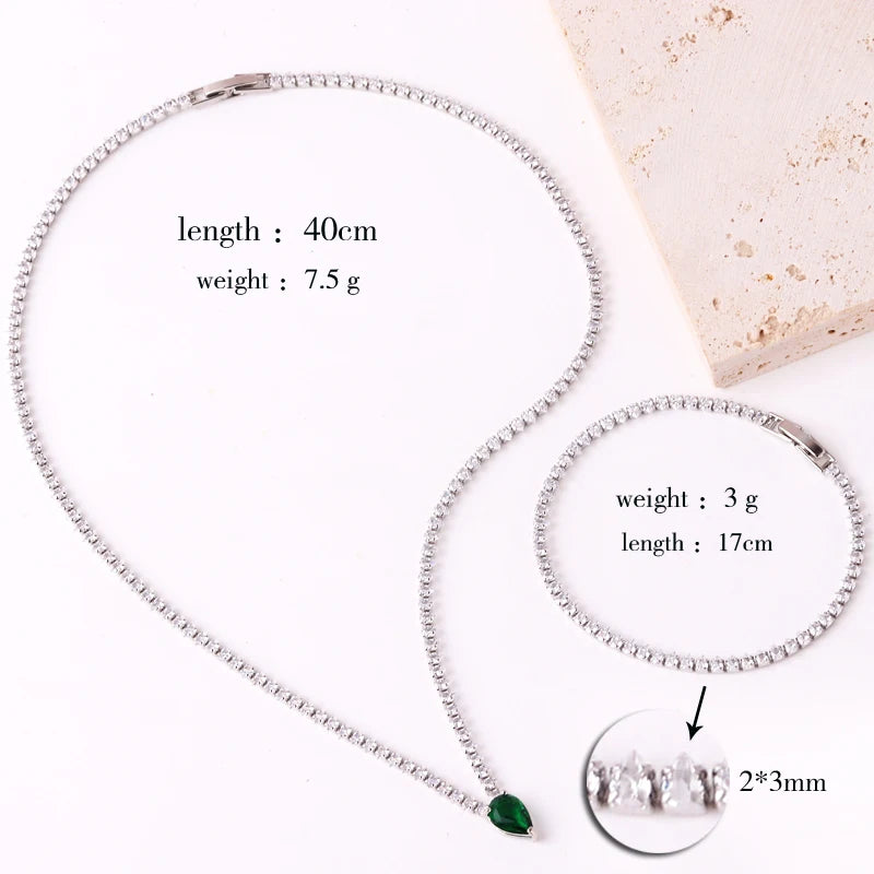 High Quality Iced Out Chain Water Drop Cubic Zirconia