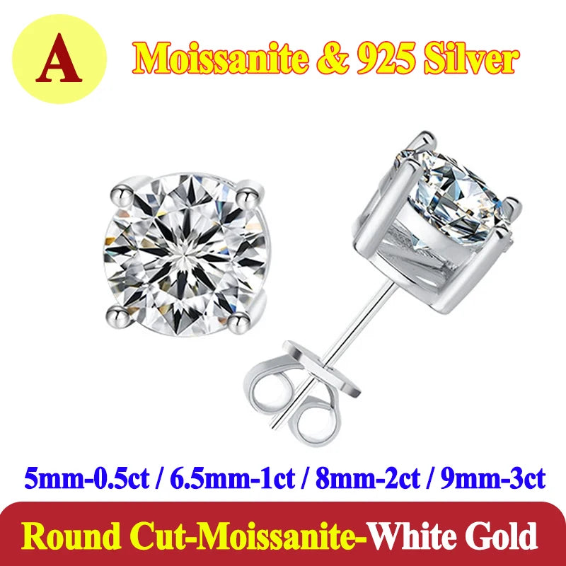 Luxury 0.5-3 Carats Marquise Heart Pear Moissanite Women Diamond Earring