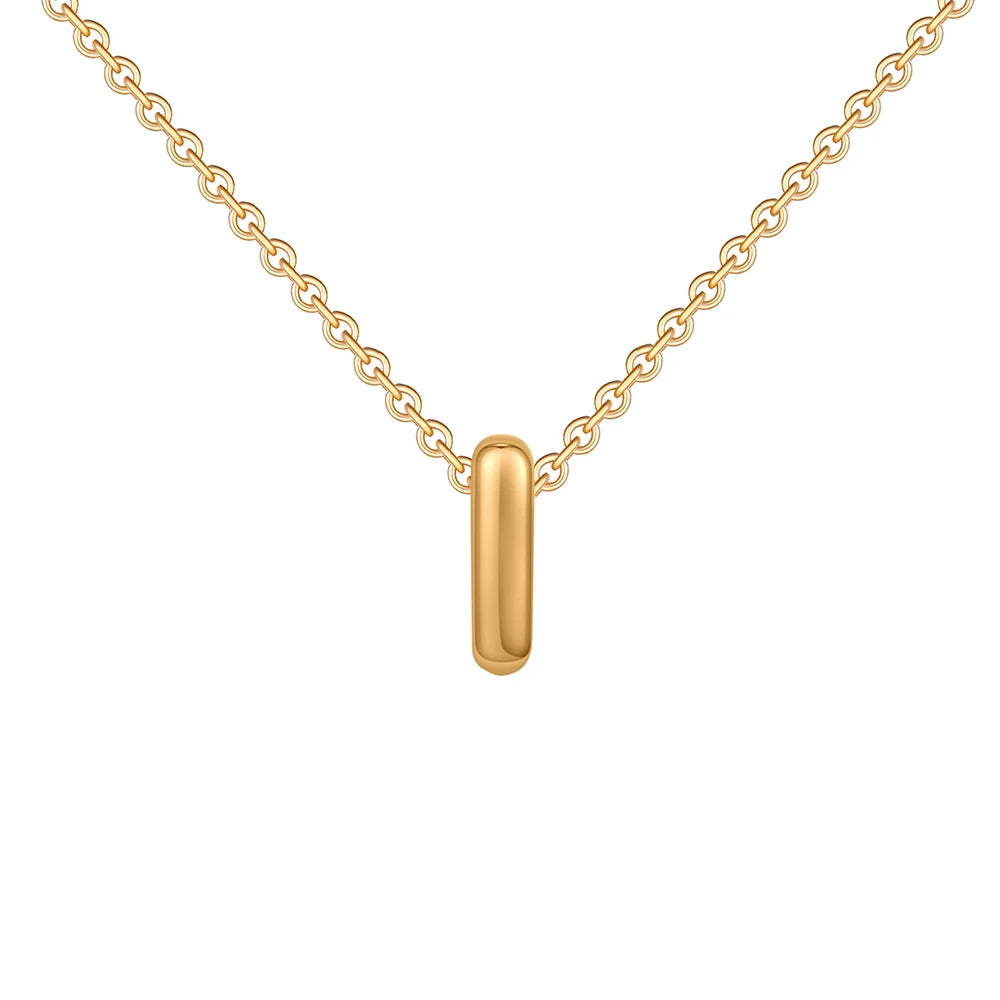 Dainty Mini Bubble Letter Necklace Gold Plated