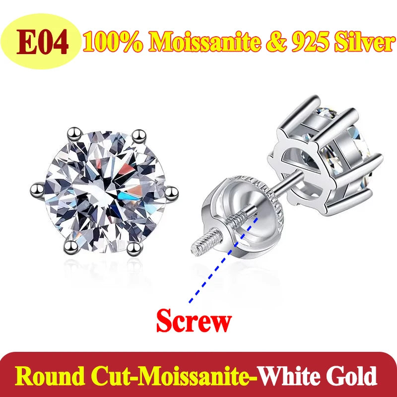 Luxury 0.5-3 Carats Marquise Heart Pear Moissanite Women Diamond Earring