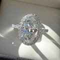 Moissanite 925 Sterling Silver Ring For Women Square Round 1CT 2CT 3CT Brilliant Diamond