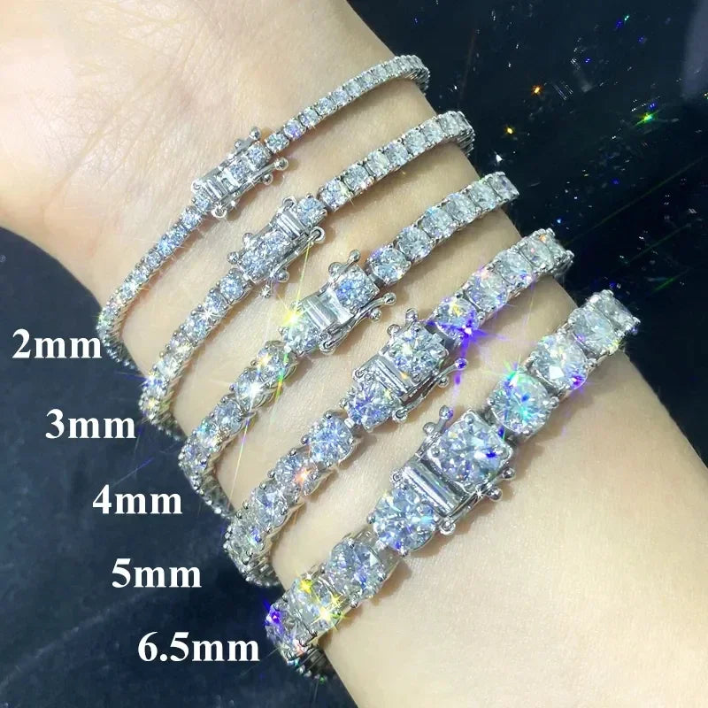 lab created moissanite tennis chain moissanite jewelry set strling silver