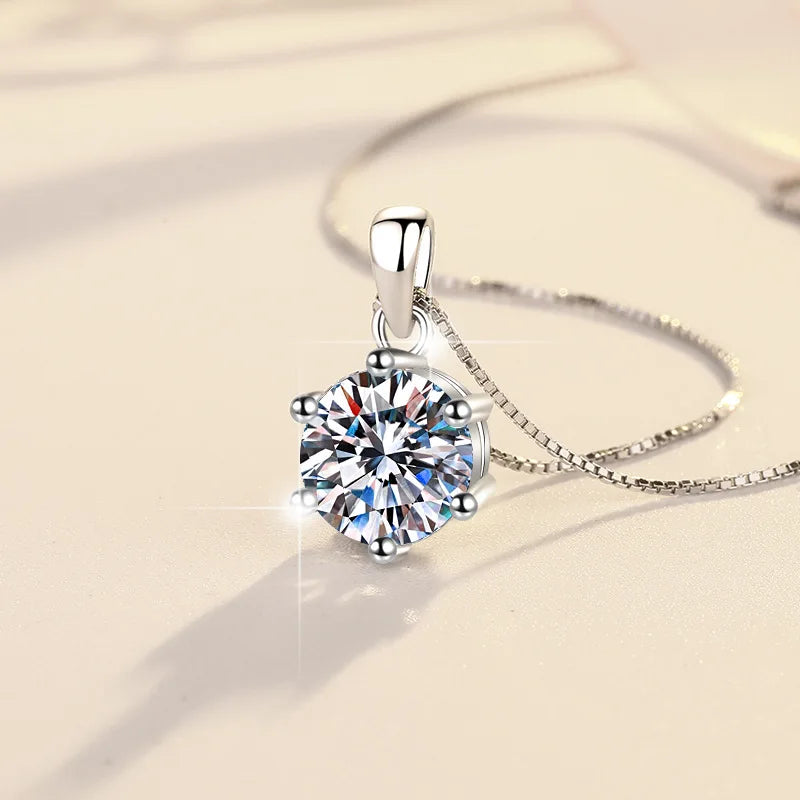1Carat Genuine Moissanite Pendant Necklace