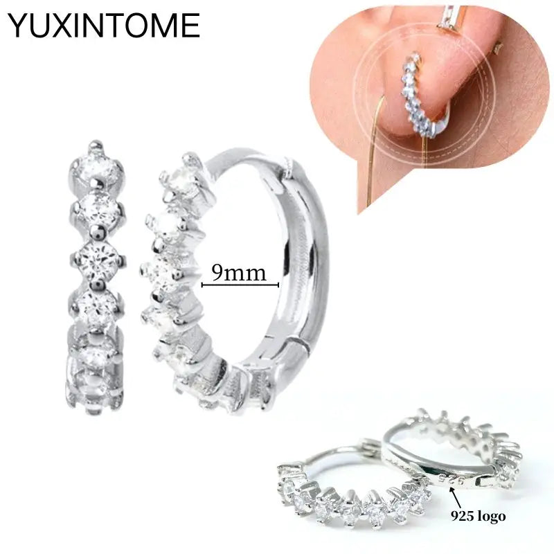 Sterling Silver White Crystal Earrings