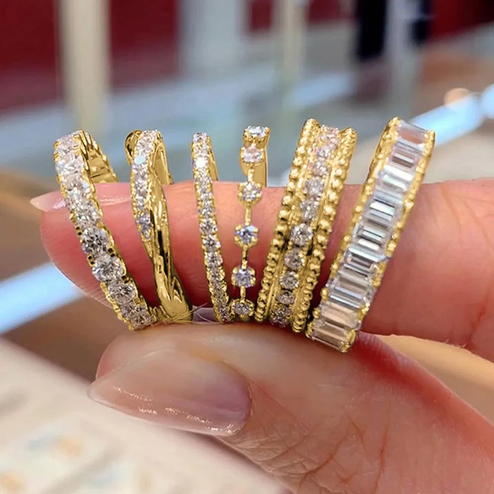Exquisite Luxury Korean Stainless Steel Rings Korean