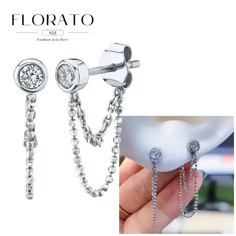 Earrings Chain Tassel Pendant Zircon