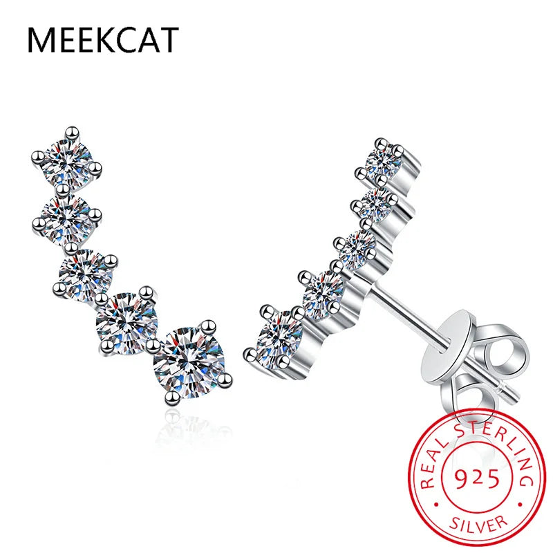 Moissanite Diamond Earrings 925 Sterling Silver Sparkling Stud Earrings