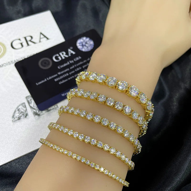 lab created moissanite tennis chain moissanite jewelry set strling silver