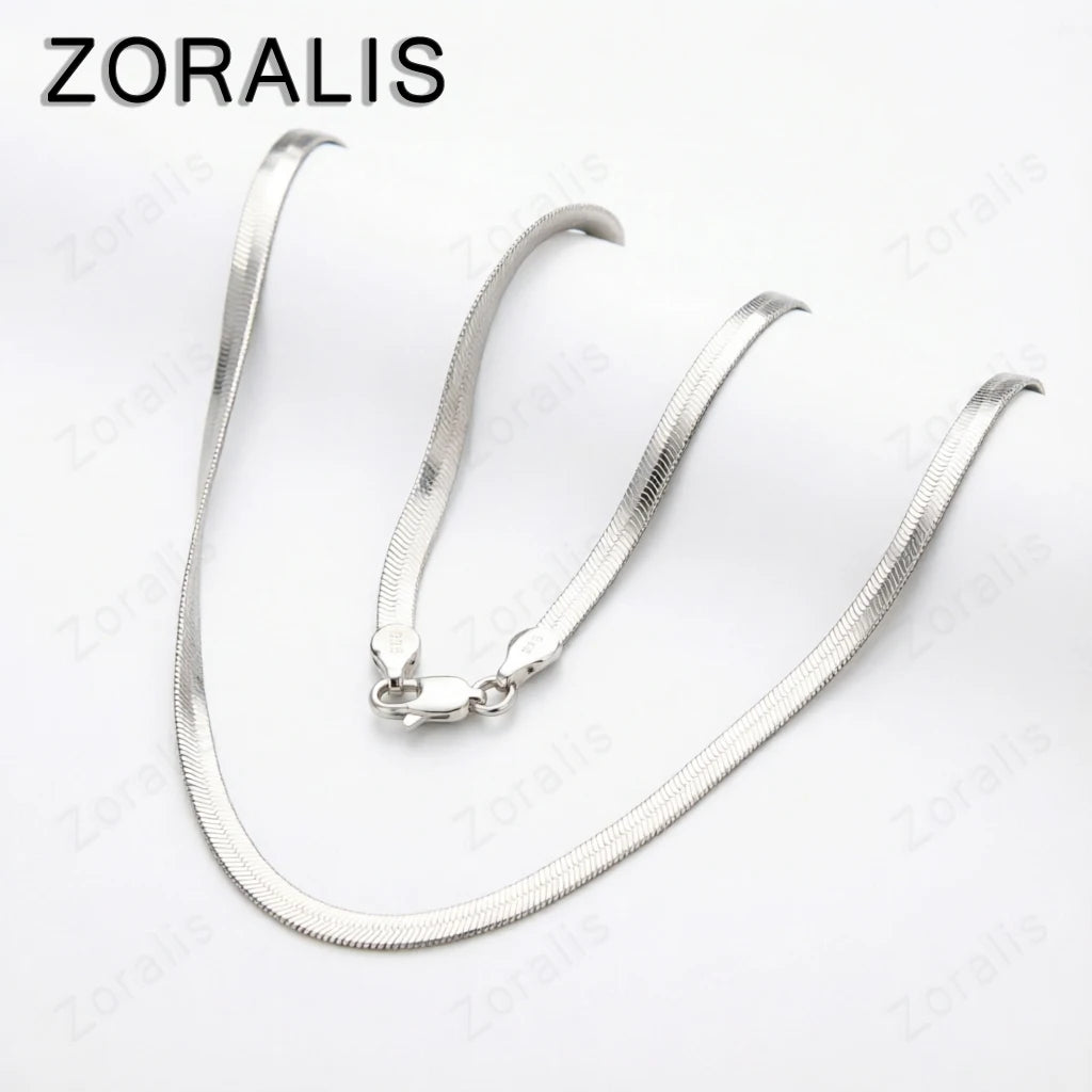Gold Fine 4MM Blade Flat Snake Chain Necklace