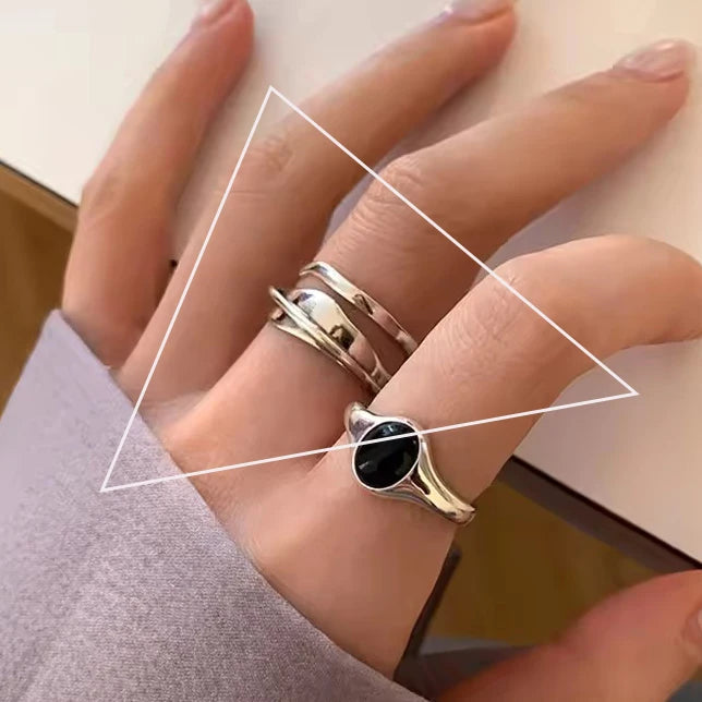 925 Sterling Silver Irregular Ring for Women Geometry Versatile Minimalism