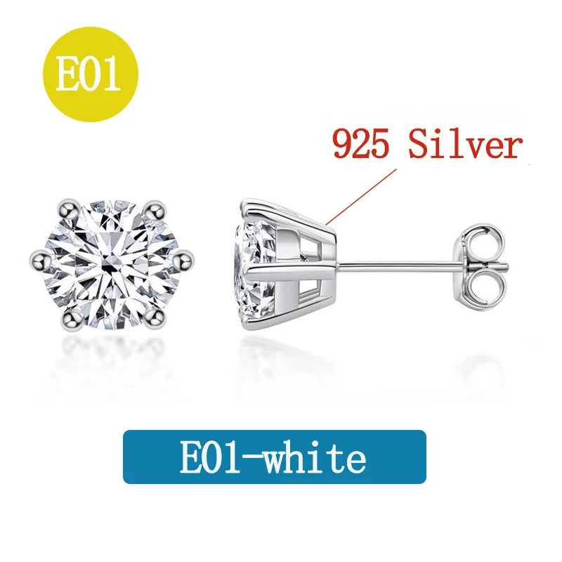 Various Styles Moissanite Earring for Women Original 925 Sterling Silver Jewelry Eye-catching Women's Moissanite Diamond Earring