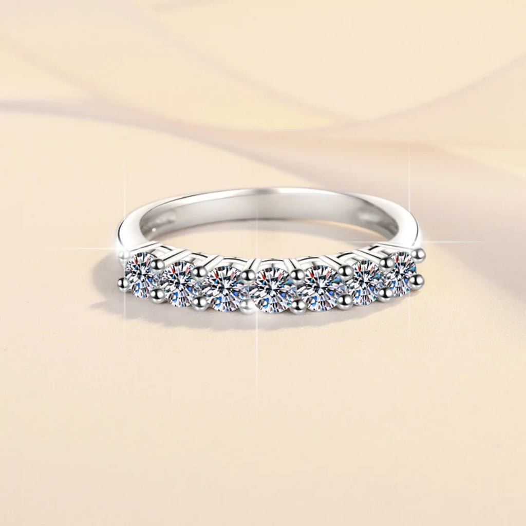 0.7CT 3mm Gemstone Moissanite Rings Classics for Women 925 Sterling Silver Wedding Diamonds Band Stackable Ring White Gold