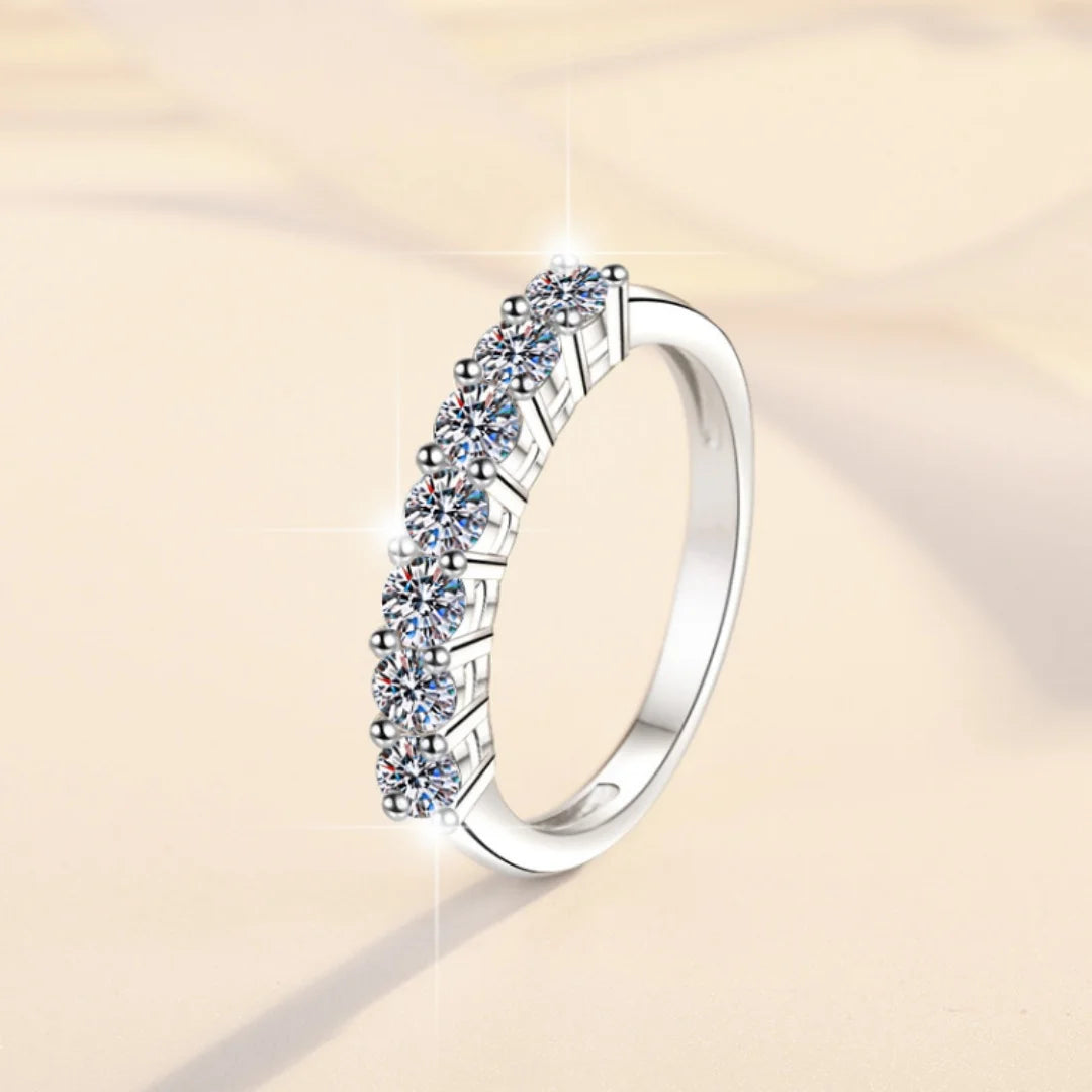 0.7CT 3mm Gemstone Moissanite Rings Classics for Women 925 Sterling Silver Wedding Diamonds Band Stackable Ring White Gold