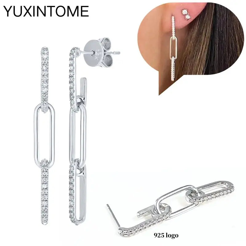 Sterling Silver White Crystal Earrings