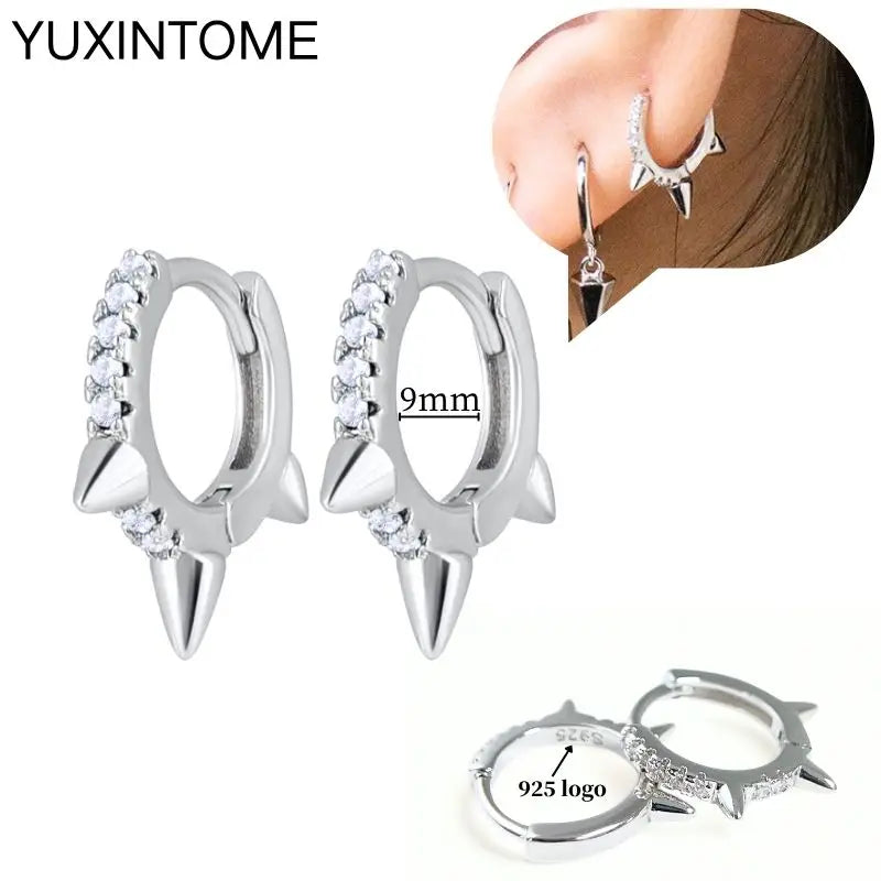 Sterling Silver White Crystal Earrings