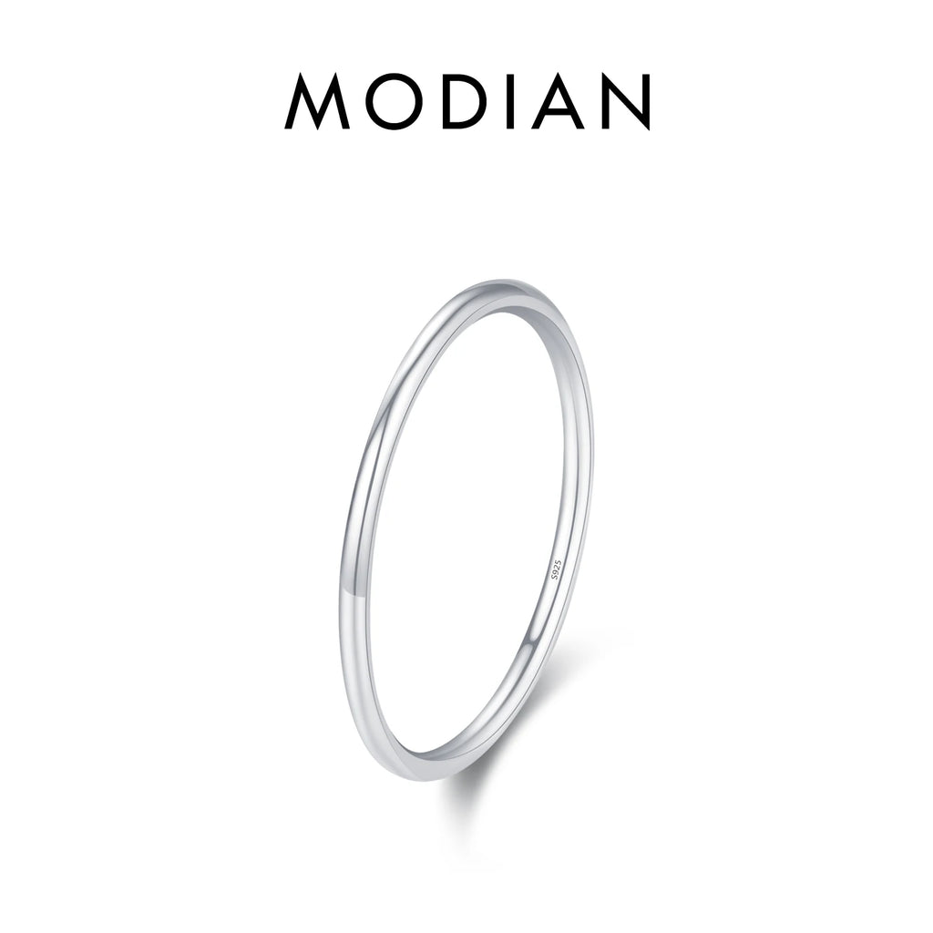Sterling Silver Stackable Ring Classic Wave Geometric