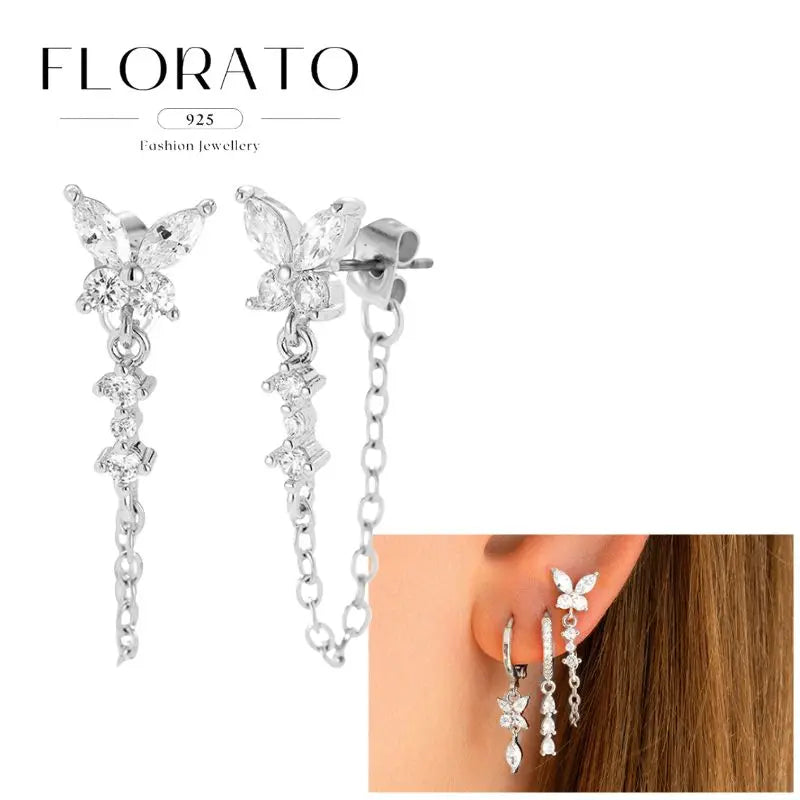 Earrings Chain Tassel Pendant Zircon