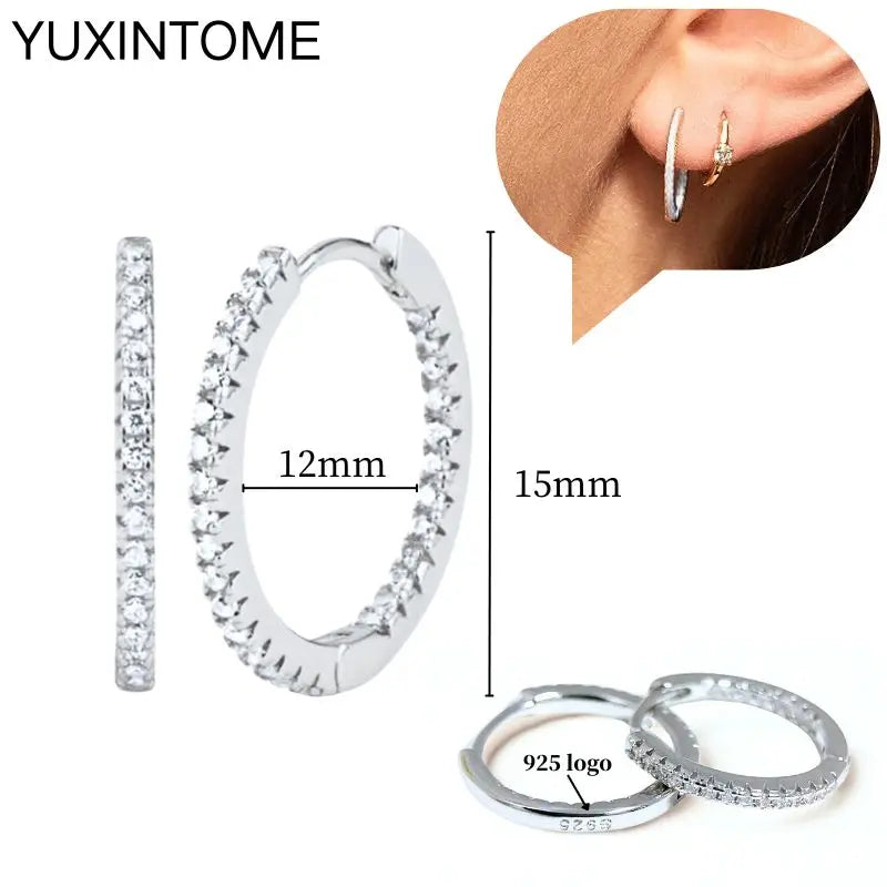 Sterling Silver White Crystal Earrings