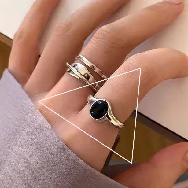 925 Sterling Silver Irregular Ring for Women Geometry Versatile Minimalism